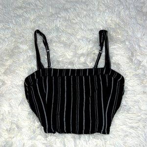 Hollister black & white striped top (sz:s)